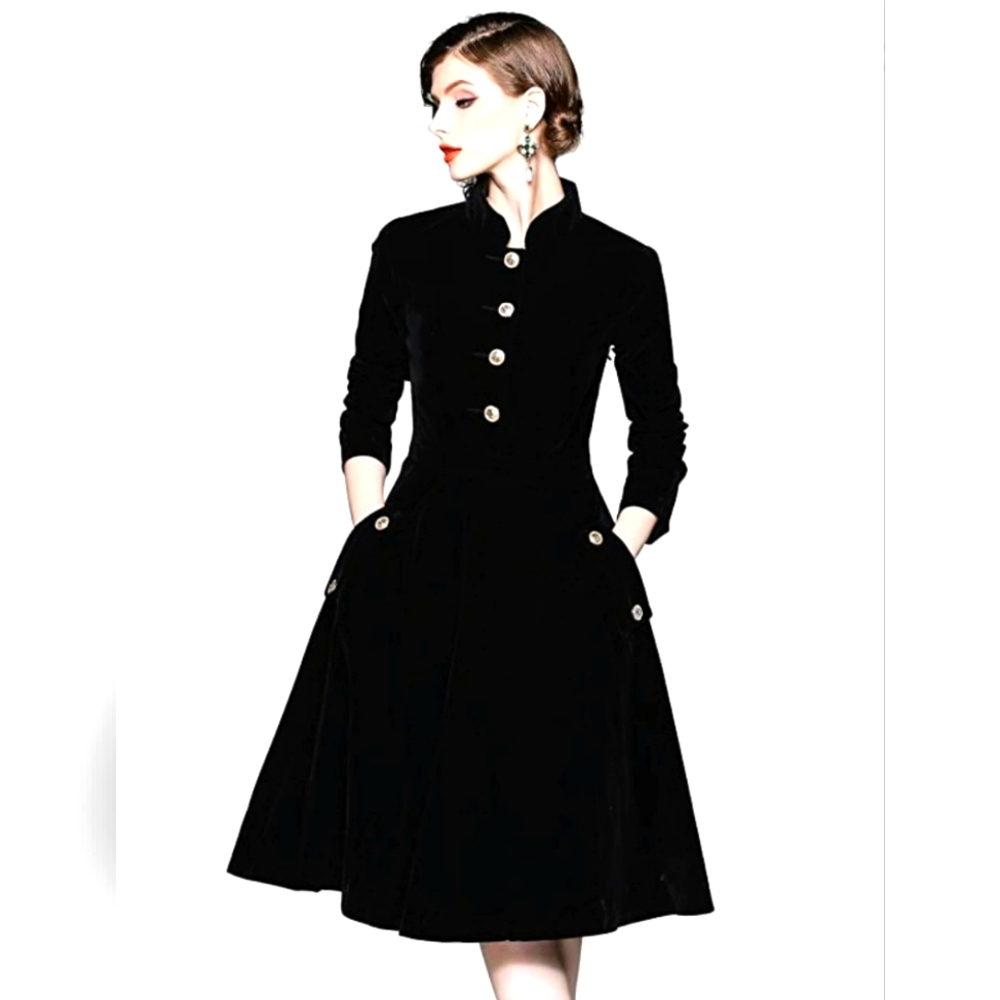 Lai Meng Five Cats, Velvet modern cocktail dress, size 4